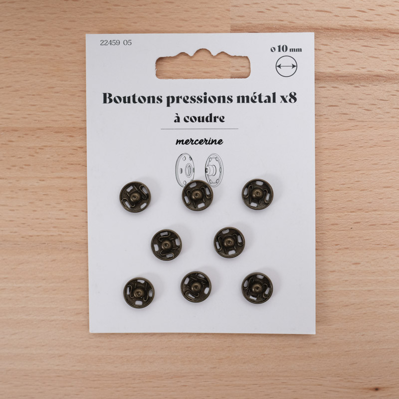 Bouton Pression taille 10MM vieux bronze